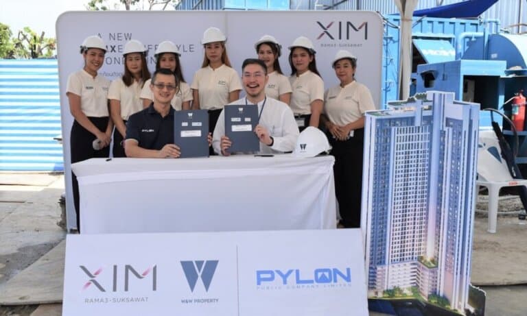 ผู้บริหารคอนโด XIM Rama 3 – Suksawat ลงนามในสัญญาจ้างเหมางานเสาเข็มเจาะกับ PYLON