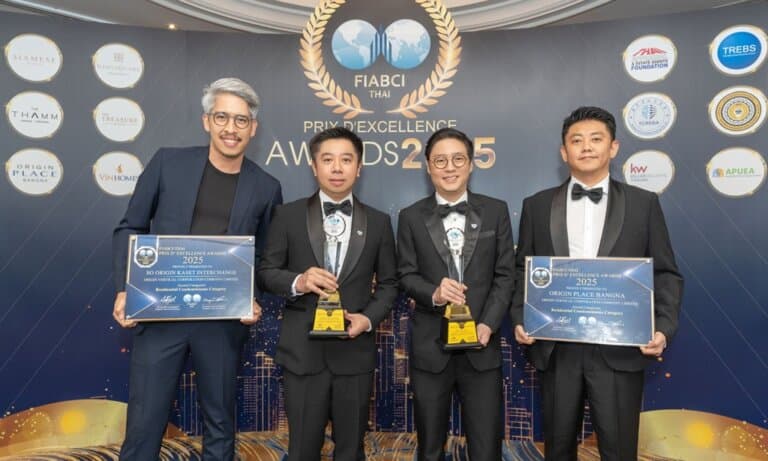 ออริจิ้น เวอร์ติเคิล คว้า 2 รางวัลใหญ่ จากเวทีอสังหาริมทรัพย์สากล “FIABCI – Thai Prix D’ Excellence Awards 2025”